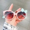 UV400 Bloc de culoare adorabil cu decor cu fundă Ochelari de soare cu cadru mare pentru adolescenți, băieți, fete, petrecere în 