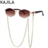 Ochelari de soare sexy cu cadru mic hexagonal pentru femei cu lanț 2024 ochelari de soare punk de designer de marcă de lux pentr