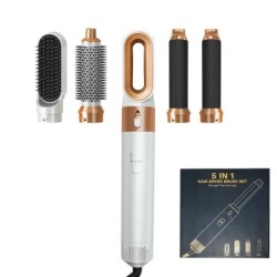Set de pieptene fierbinte pentru uscător de păr 5 în 1, fier de ondulat profesional, instrument de coafare pentru îndreptat păru
