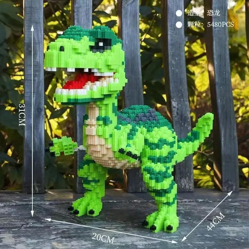 Lumea animalelor Blocuri de construcție a dinozaurilor Jucării uriașe Tyrannosaurus Rex Cărămizi DIY Model de asamblare Cadou de Lumea animalelor Blocuri de construcție a dinozaurilor Jucării uriașe Tyrannosaurus Rex Cărămizi DIY Model de asamblare Cadou de