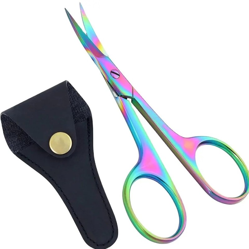 Foarfece multifuncționale pentru barbă mică 1 buc Foarfece pentru sprâncene Instrument colorat de tăiere pentru unghii și cuticu Foarfece multifuncționale pentru barbă mică 1 buc Foarfece pentru sprâncene Instrument colorat de tăiere pentru unghii și cuticu