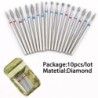 Set de burghie pentru unghii, 10 buc, freză cu diamant, accesoriu pentru manichiură, mașină electrică, pedichiură, perie pentru 