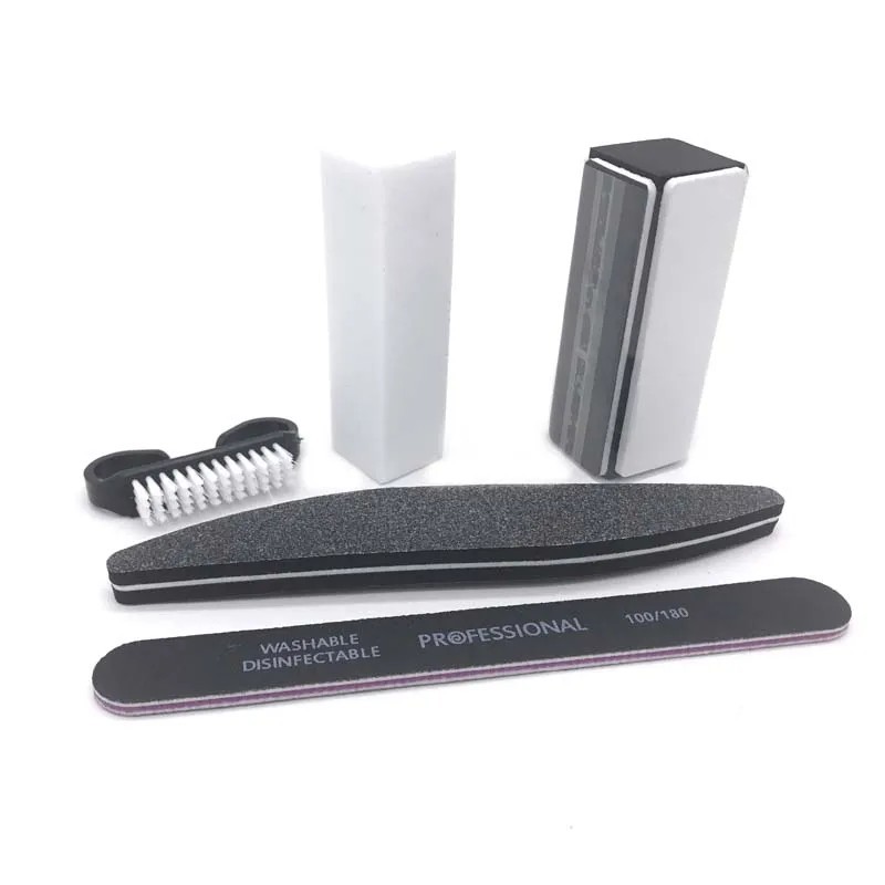 5 buc/set pentru kit de manichiură de unghii pile de unghii perie durabilă pentru șlefuire accesorii de artă neagră pile de șlef