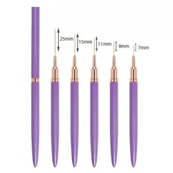 Set de perii pentru căptușeală pentru unghii, 5 bucăți, linii alungite, desen cu dungi, pentru pictura cu gel UV, pix, instrumen