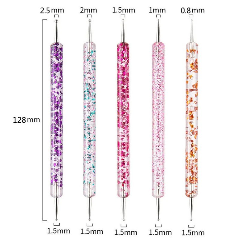 5/20 buc perie pentru arta unghiilor, design, vârf, pictură, desen, sculptură, dotting pen, FlatFan Liner, gel acrilic, lac UV, 