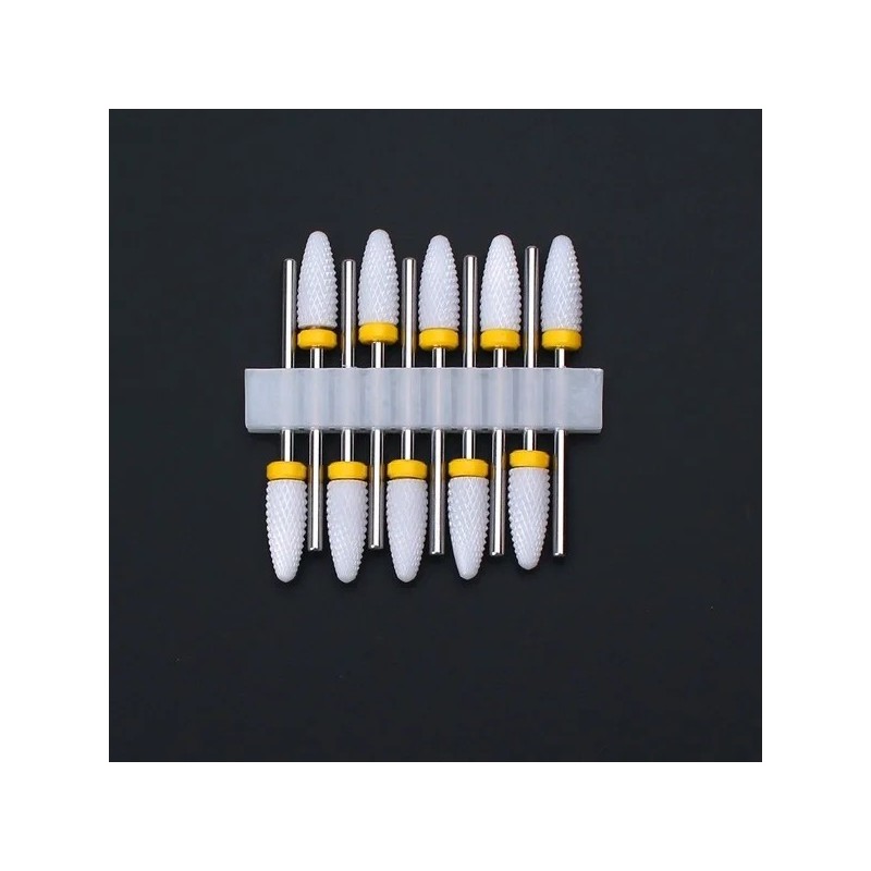 Set de burghie pentru unghii din ceramică, 10 buc, freză pentru freză electrică pentru manichiură, pile de porumb, mașină de ped