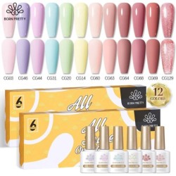 BORN PRETTY Set de lacuri de unghii cu gel Primavara Vara Bomboane Dulci Moale Roz Galben Violet Albastru Verde Culoare Varnis S
