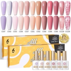 BORN PRETTY Set de lacuri de unghii cu gel Primavara Vara Bomboane Dulci Moale Roz Galben Violet Albastru Verde Culoare Varnis S