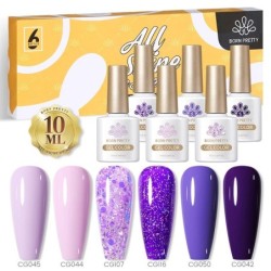 BORN PRETTY Set de lacuri de unghii cu gel Primavara Vara Bomboane Dulci Moale Roz Galben Violet Albastru Verde Culoare Varnis S