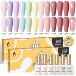 BORN PRETTY Set de lacuri de unghii cu gel Primavara Vara Bomboane Dulci Moale Roz Galben Violet Albastru Verde Culoare Varnis S