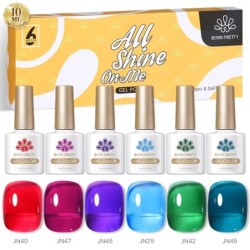 BORN PRETTY Set de lacuri de unghii cu gel Primavara Vara Bomboane Dulci Moale Roz Galben Violet Albastru Verde Culoare Varnis S