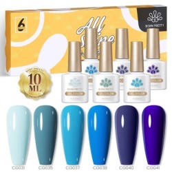 BORN PRETTY Set de lacuri de unghii cu gel Primavara Vara Bomboane Dulci Moale Roz Galben Violet Albastru Verde Culoare Varnis S