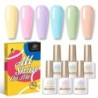 BORN PRETTY Set de lacuri de unghii cu gel Primavara Vara Bomboane Dulci Moale Roz Galben Violet Albastru Verde Culoare Varnis S