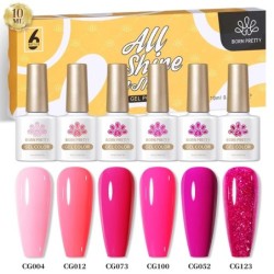 BORN PRETTY Set de lacuri de unghii cu gel Primavara Vara Bomboane Dulci Moale Roz Galben Violet Albastru Verde Culoare Varnis S