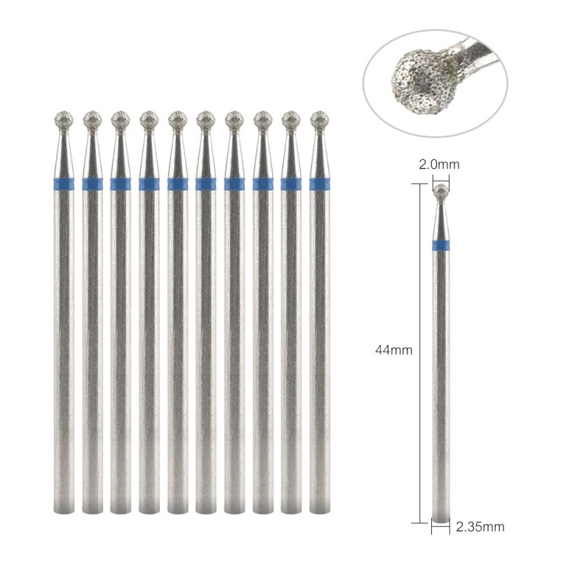 10 buc. Freză cu diamant pentru manichiură Burghie electrice pentru unghii Accesoriu mașină de pedichiură Instrument de îndepărt