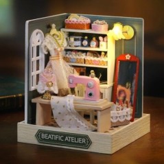 Mini casă de păpuși în miniatură Kit de bricolaj pentru casă mică, jucării de cameră, decorațiuni pentru dormitor, cu mobilier, 
