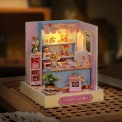 Mini casă de păpuși în miniatură Kit de bricolaj pentru casă mică, jucării de cameră, decorațiuni pentru dormitor, cu mobilier, 