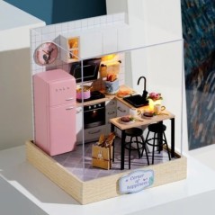 Mini casă de păpuși în miniatură Kit de bricolaj pentru casă mică, jucării de cameră, decorațiuni pentru dormitor, cu mobilier, 