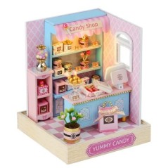 Mini casă de păpuși în miniatură Kit de bricolaj pentru casă mică, jucării de cameră, decorațiuni pentru dormitor, cu mobilier, 