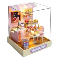 Mini casă de păpuși în miniatură Kit de bricolaj pentru casă mică, jucării de cameră, decorațiuni pentru dormitor, cu mobilier, 