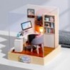 Mini casă de păpuși în miniatură Kit de bricolaj pentru casă mică, jucării de cameră, decorațiuni pentru dormitor, cu mobilier, 