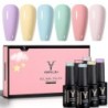YOKEFELLOW 6BUC Pastel Gel Oja Set Primavara Vara Gel Lac Macaron Candy Culoare dulce Roz Moale Galben Violet Gel Lac