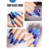 Set de lacuri de unghii cu gel YOKEFELLOW 6 buc. 10 ml albastru regal Pigment bogat Soak off Miros redus Lac gel de lunga durata