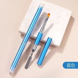 Noul Selector de perii cu gel pentru unghii cu două capete 2 ÎN 1 Design perie și spatulă pentru unghii Gel din oțel inoxidabil 