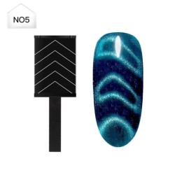 5 în 1 Nail Art Magnet Stick cu manșon Gel magnetic de pisică pentru unghii Gel Polish Line Strip Multi-functional Magnet Board 