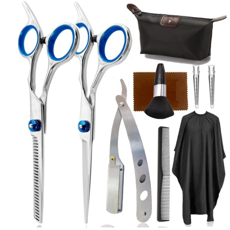 Set de foarfece de coafură, foarfece de tuns de 6 inch, foarfece de subțiere, accesorii pentru tuns, set de instrumente pentru f