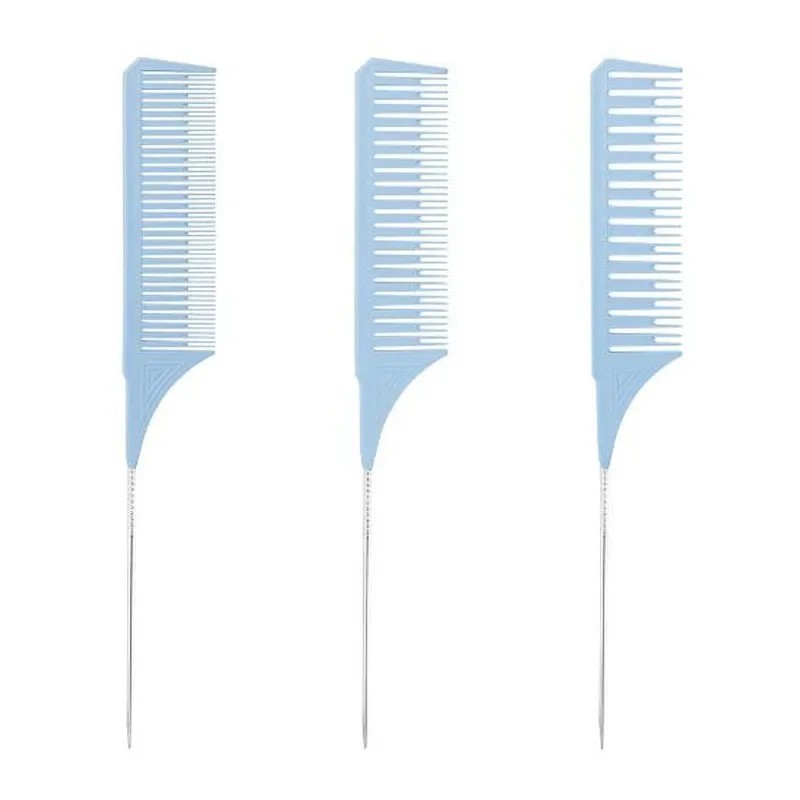 3 buc Perie de păr Piepteni de coafat Set de pieptene cu coadă Pieptene de vopsit pentru colorat Instrument de salon Secționare 