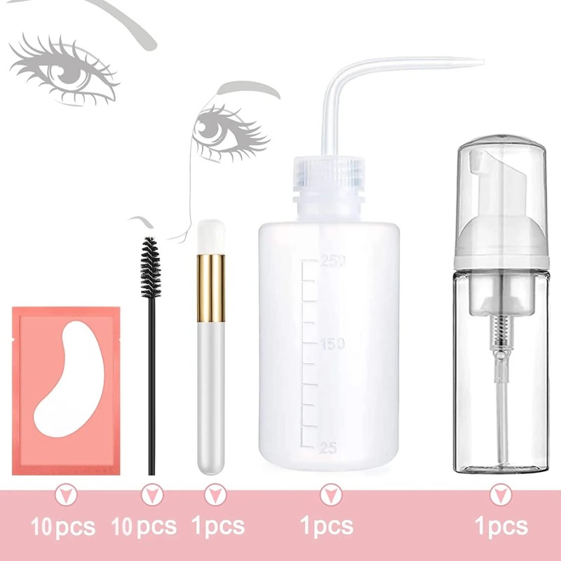 Kit de consumabile pentru extensia genelor pentru începători Baghete de rimel Aplicator Microperie Pensetă Lipici Inel Tampă pen