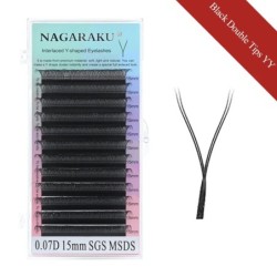 NAGARAKU Sfaturi duble și triple YY Shape Split Interlaced Root Eyeline Extensions
