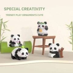 Creativ DIY Asamblabil Animal drăguț MINI în stil chinezesc Animal Panda Bloc de construcție Jucării educaționale pentru băieți 