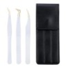 Set de pensete pentru extensie de gene de 3 buc, cu sac, din oțel inoxidabil, cu volum 3D precis, pentru gene, pensete pentru sp