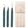 Set de pensete pentru extensie de gene de 3 buc, cu sac, din oțel inoxidabil, cu volum 3D precis, pentru gene, pensete pentru sp