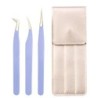 Set de pensete pentru extensie de gene de 3 buc, cu sac, din oțel inoxidabil, cu volum 3D precis, pentru gene, pensete pentru sp