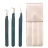 Set de pensete pentru extensie de gene de 3 buc, cu sac, din oțel inoxidabil, cu volum 3D precis, pentru gene, pensete pentru sp