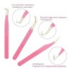 Set de pensete pentru extensie de gene de 3 buc, cu sac, din oțel inoxidabil, cu volum 3D precis, pentru gene, pensete pentru sp