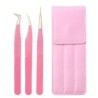 Set de pensete pentru extensie de gene de 3 buc, cu sac, din oțel inoxidabil, cu volum 3D precis, pentru gene, pensete pentru sp