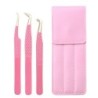 Set de pensete pentru extensie de gene de 3 buc, cu sac, din oțel inoxidabil, cu volum 3D precis, pentru gene, pensete pentru sp