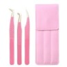 Set de pensete pentru extensie de gene de 3 buc, cu sac, din oțel inoxidabil, cu volum 3D precis, pentru gene, pensete pentru sp