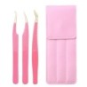 Set de pensete pentru extensie de gene de 3 buc, cu sac, din oțel inoxidabil, cu volum 3D precis, pentru gene, pensete pentru sp