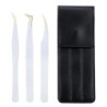 Set de pensete pentru extensie de gene de 3 buc, cu sac, din oțel inoxidabil, cu volum 3D precis, pentru gene, pensete pentru sp