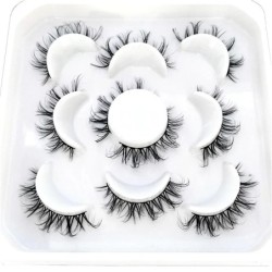 Gene 5 perechi DD curl benzi rusești Gene false de nurcă Gene 3D de nurcă Ochi de vulpe Gene false naturale Extensii de gene