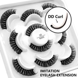 Gene 5 perechi DD curl benzi rusești Gene false de nurcă Gene 3D de nurcă Ochi de vulpe Gene false naturale Extensii de gene