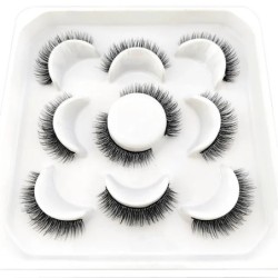 Gene 5 perechi DD curl benzi rusești Gene false de nurcă Gene 3D de nurcă Ochi de vulpe Gene false naturale Extensii de gene