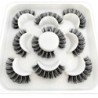 Gene 5 perechi DD curl benzi rusești Gene false de nurcă Gene 3D de nurcă Ochi de vulpe Gene false naturale Extensii de gene