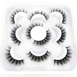 Gene 5 perechi DD curl benzi rusești Gene false de nurcă Gene 3D de nurcă Ochi de vulpe Gene false naturale Extensii de gene