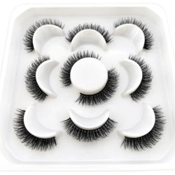 Gene 5 perechi DD curl benzi rusești Gene false de nurcă Gene 3D de nurcă Ochi de vulpe Gene false naturale Extensii de gene